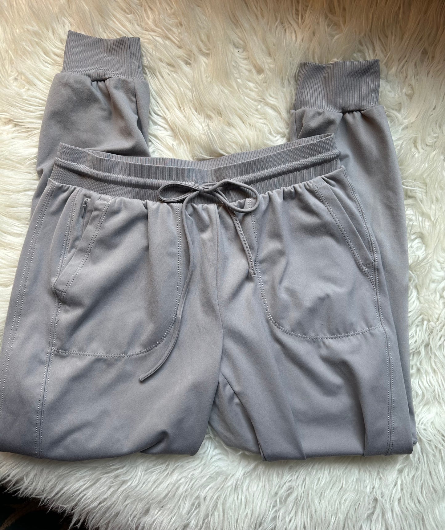 Rachel Zoe Relaxed Fit Versatile Wear Gray Stretch Drawstring Jogger Pant S NWOT