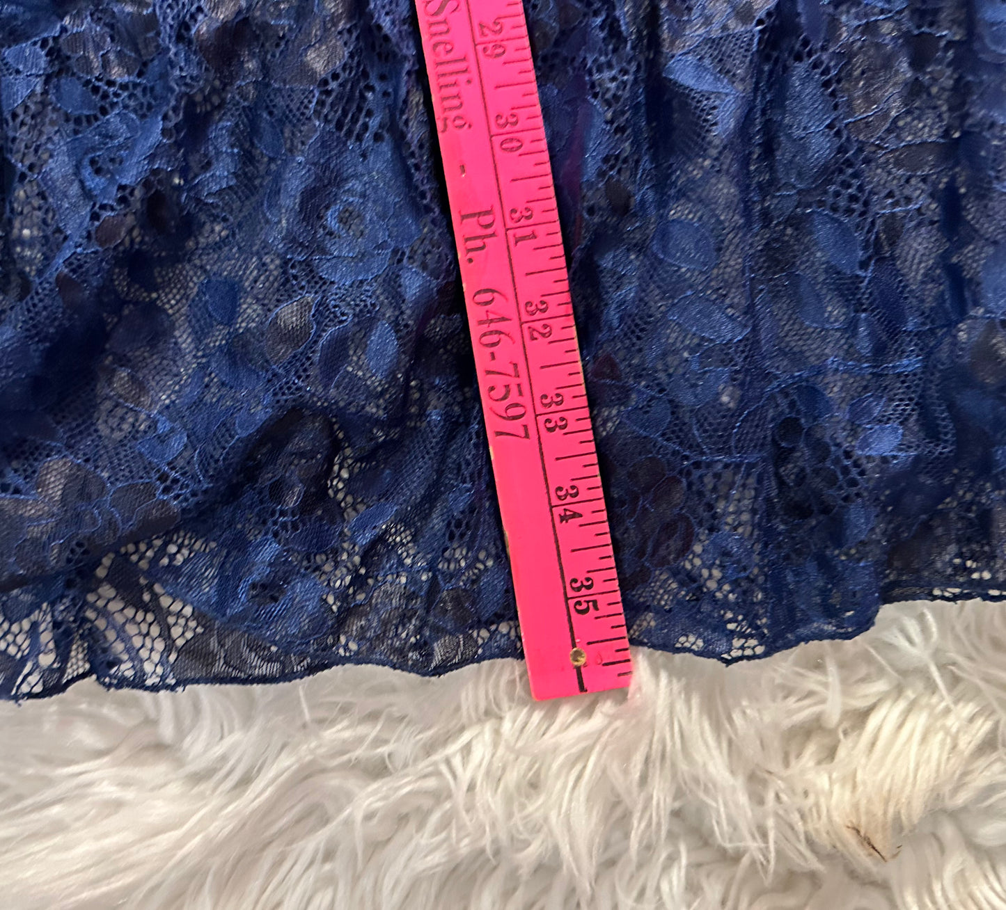NWT Mi Ami Navy & Black Floral Lace Ruffle Tier Midi Dress – Size Small