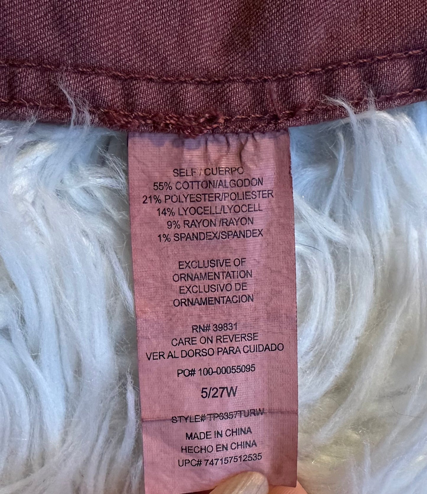 ✨ Jolt Stretch Denim Skirt Women’s Size 5 / 27W Burgundy Pencil Mini Preowned