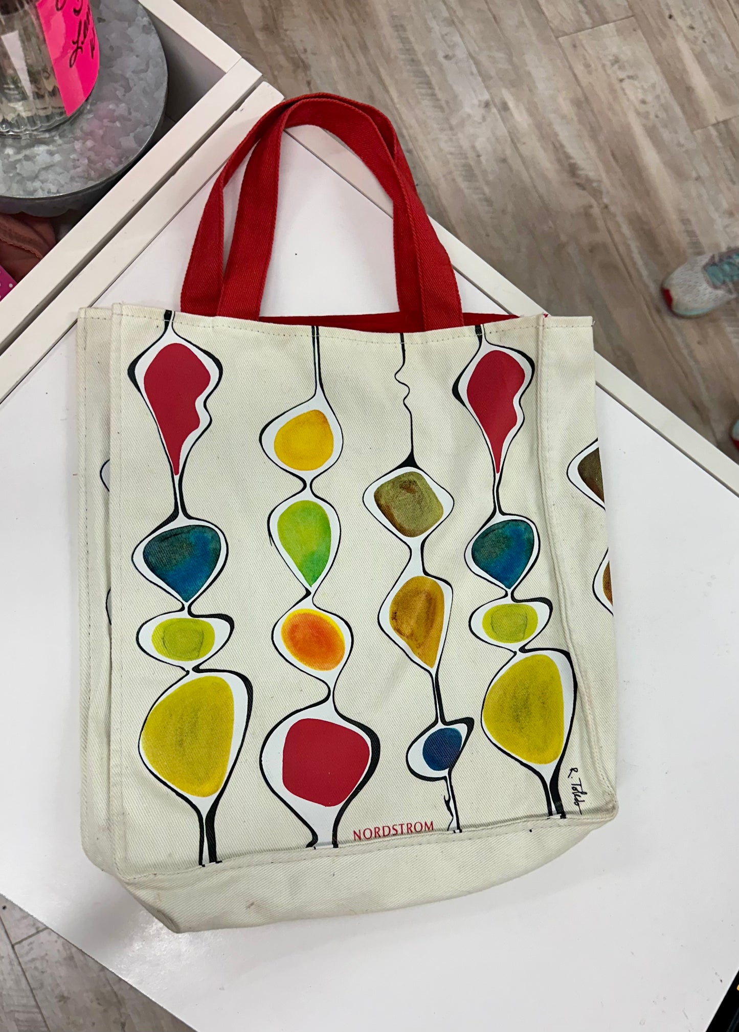 Ruben Toledo Canvas Tote Cream Multicolored Tote Bag For Nordstrom Colorful