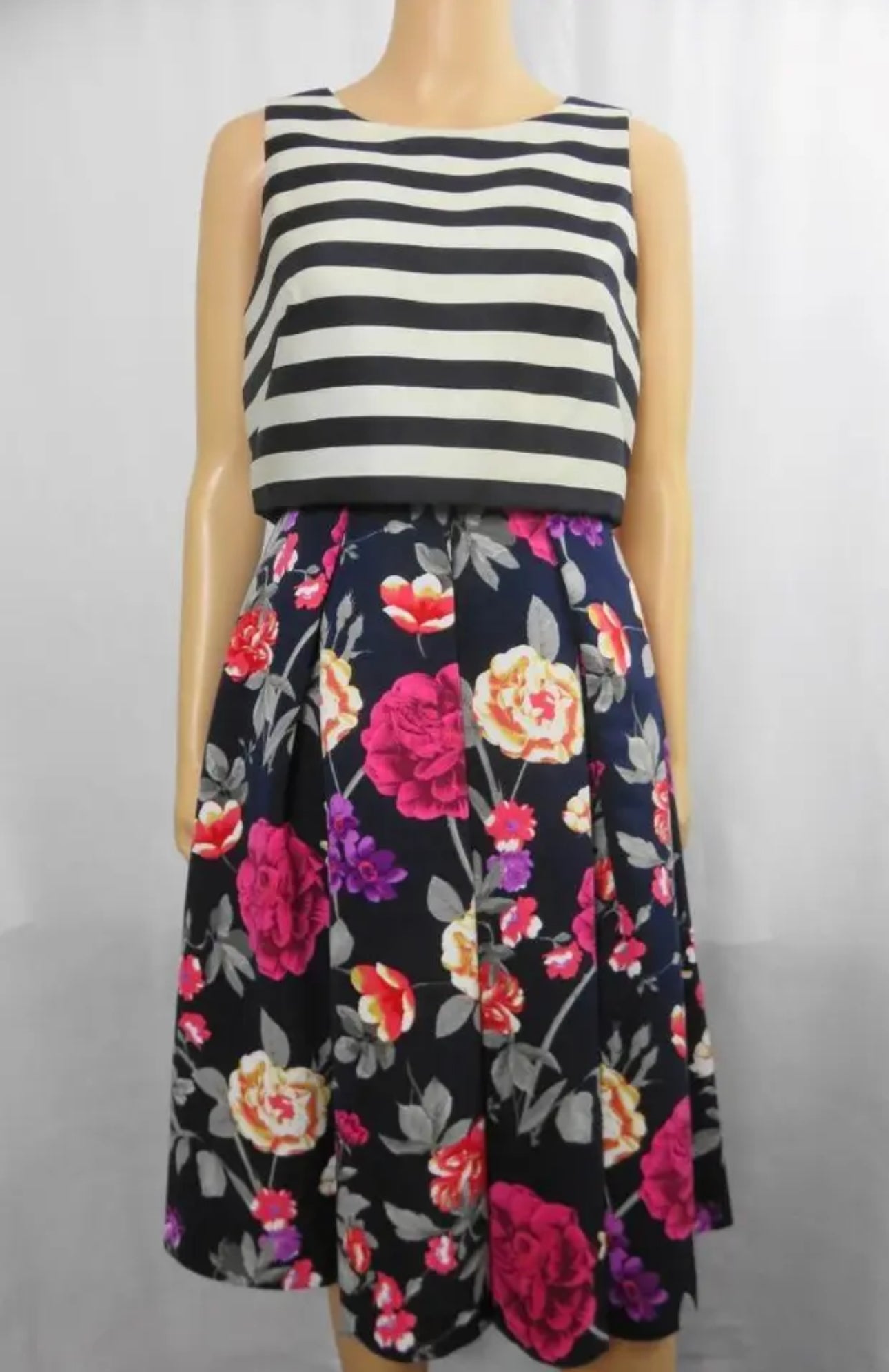 Anthropologie, Size 2.  Striped Floral Sleeveless.  So Cute!  EUC