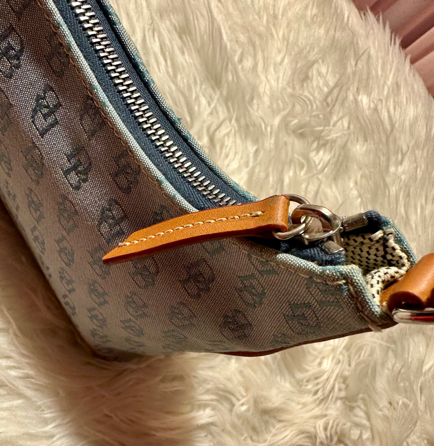 Vintage Dooney & Bourke Signature Canvas & Leather Mini Hobo Shoulder Bag Y2K