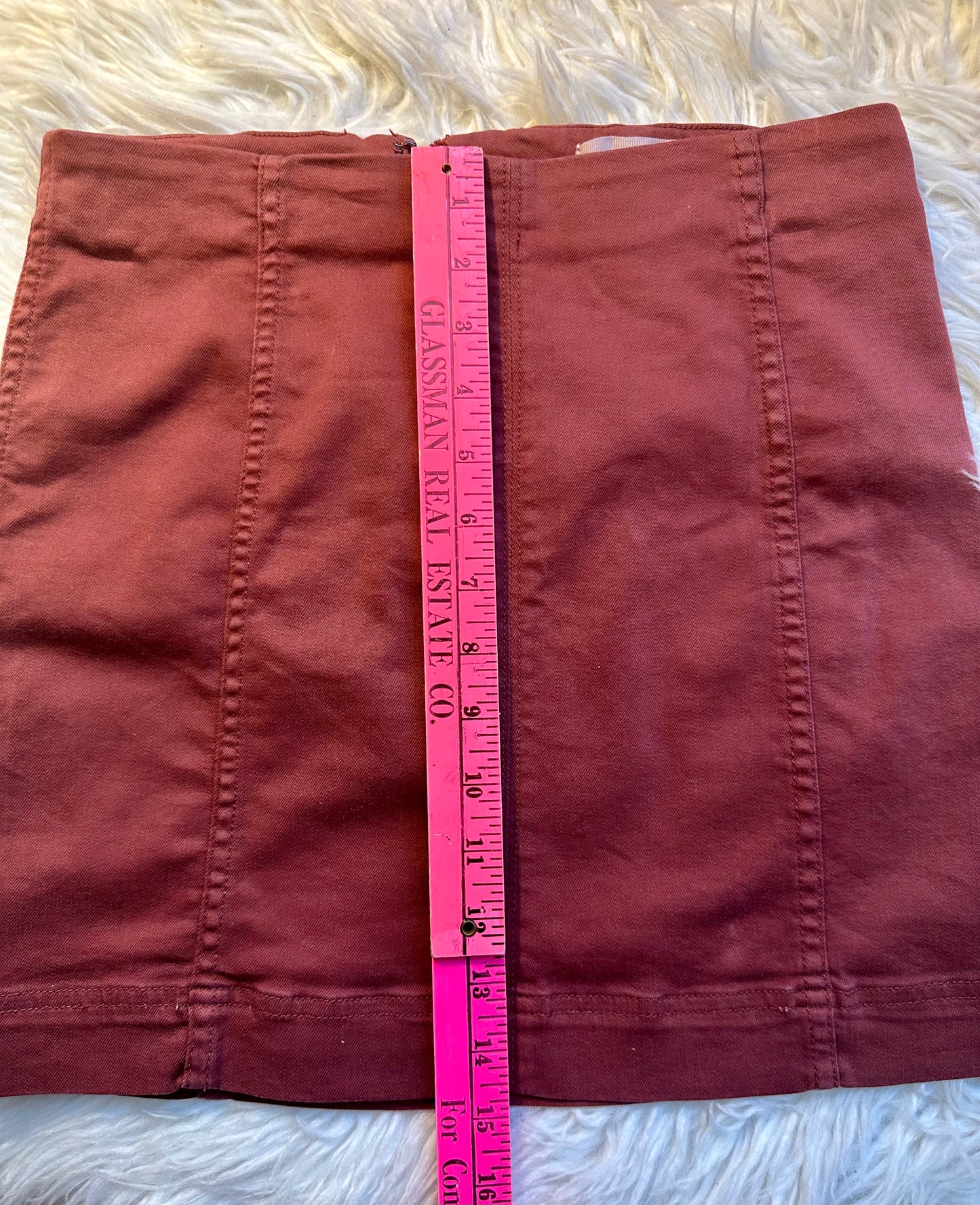 ✨ Jolt Stretch Denim Skirt Women’s Size 5 / 27W Burgundy Pencil Mini Preowned