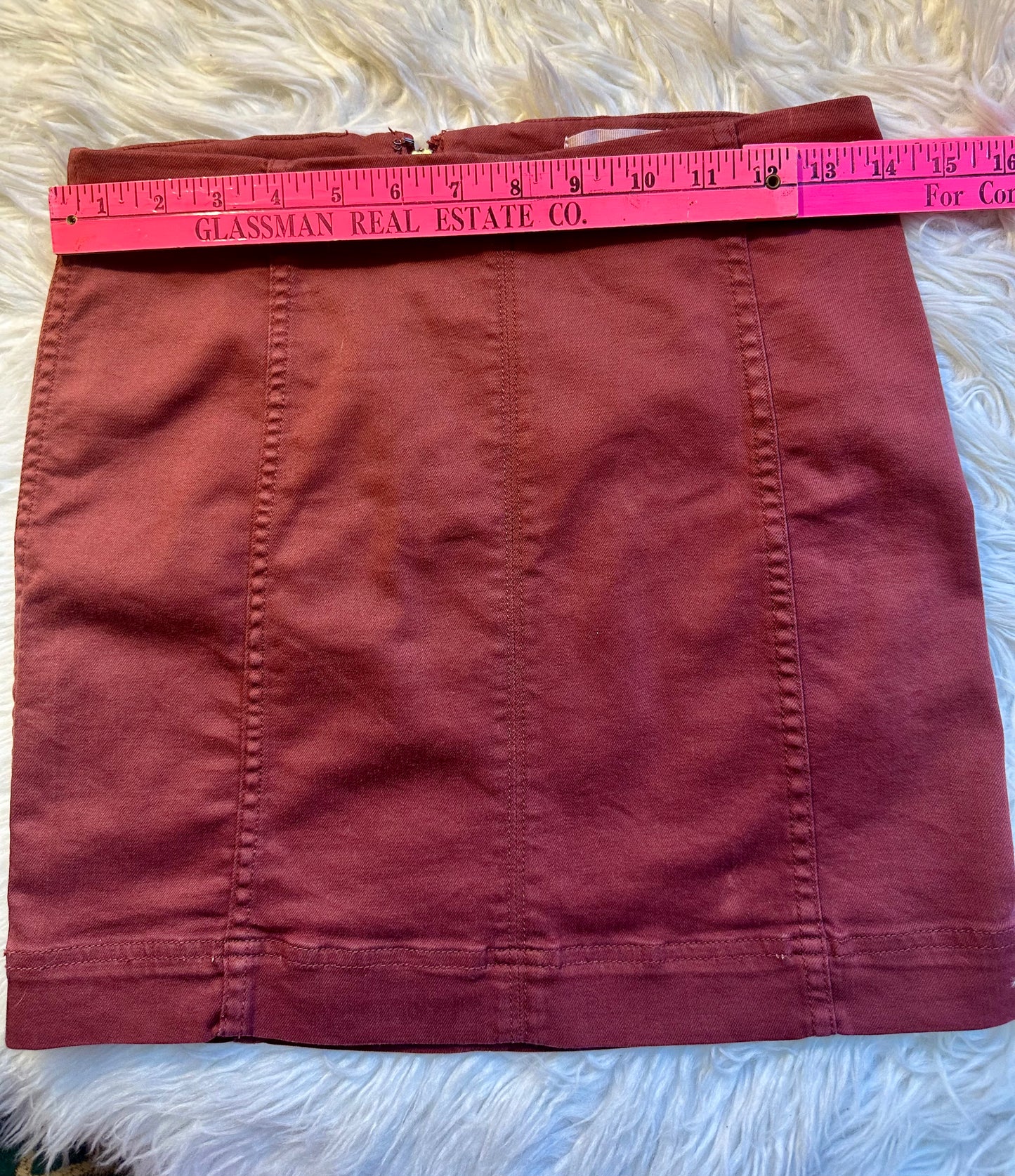 ✨ Jolt Stretch Denim Skirt Women’s Size 5 / 27W Burgundy Pencil Mini Preowned
