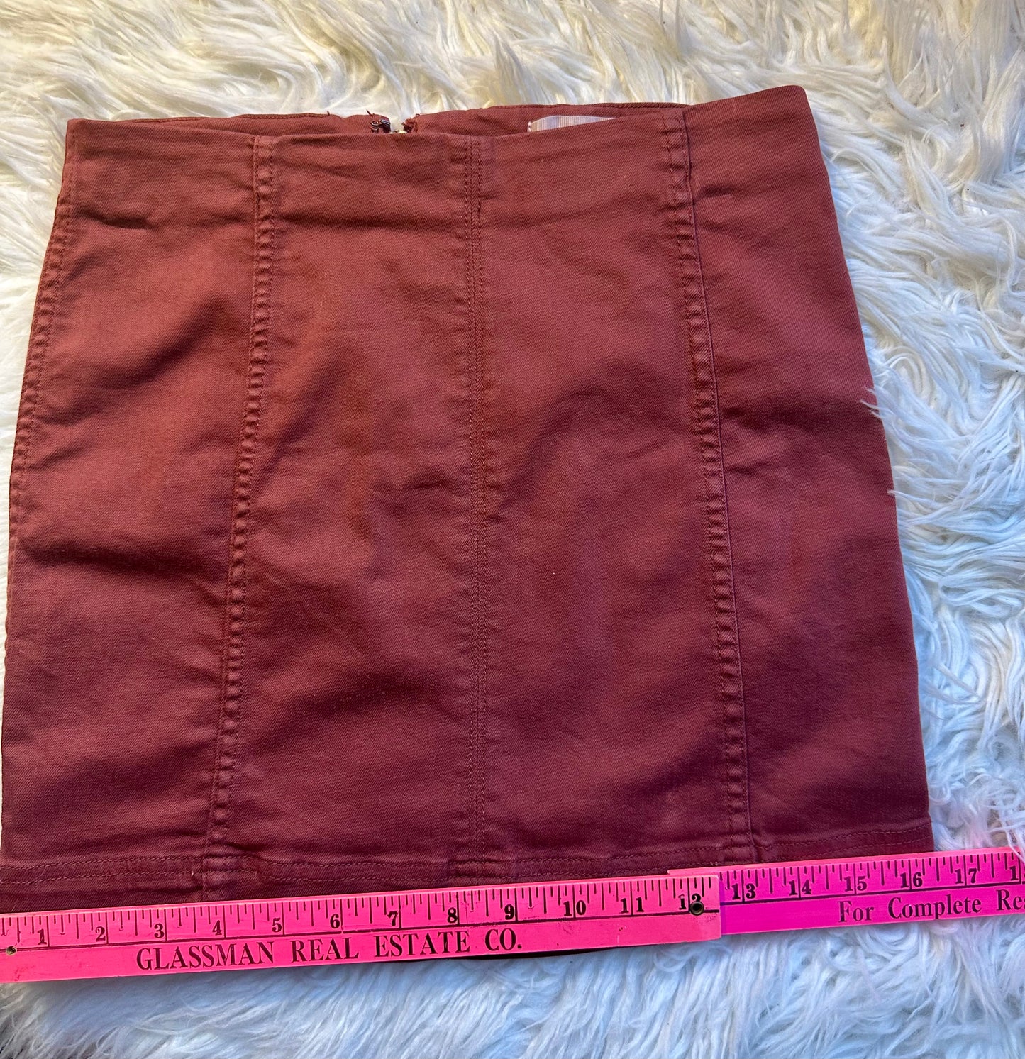 ✨ Jolt Stretch Denim Skirt Women’s Size 5 / 27W Burgundy Pencil Mini Preowned