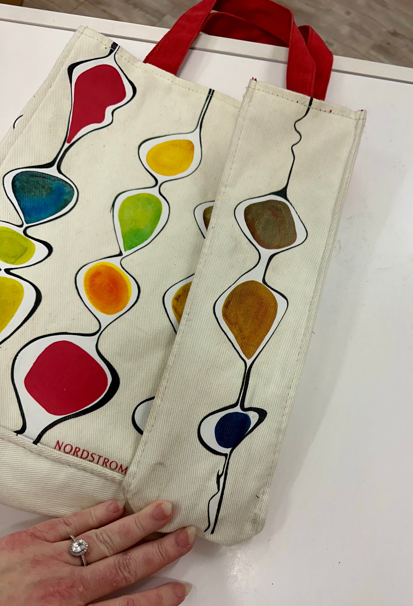 Ruben Toledo Canvas Tote Cream Multicolored Tote Bag For Nordstrom Colorful