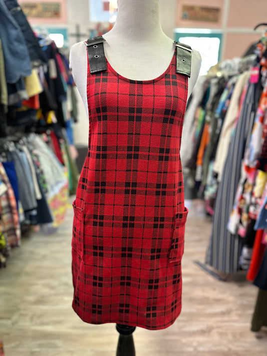 Xhileration Red Plaid Jumper in XS