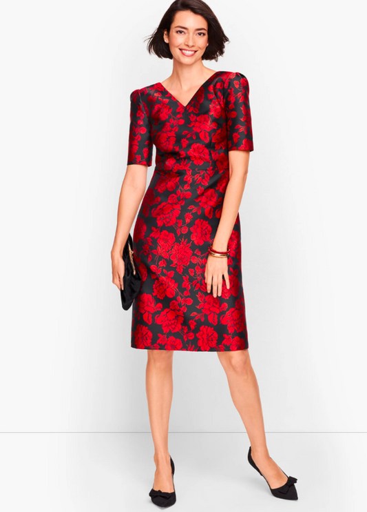 NWT, TALBOT'S Size 4 Beautiful Red and Black Dress