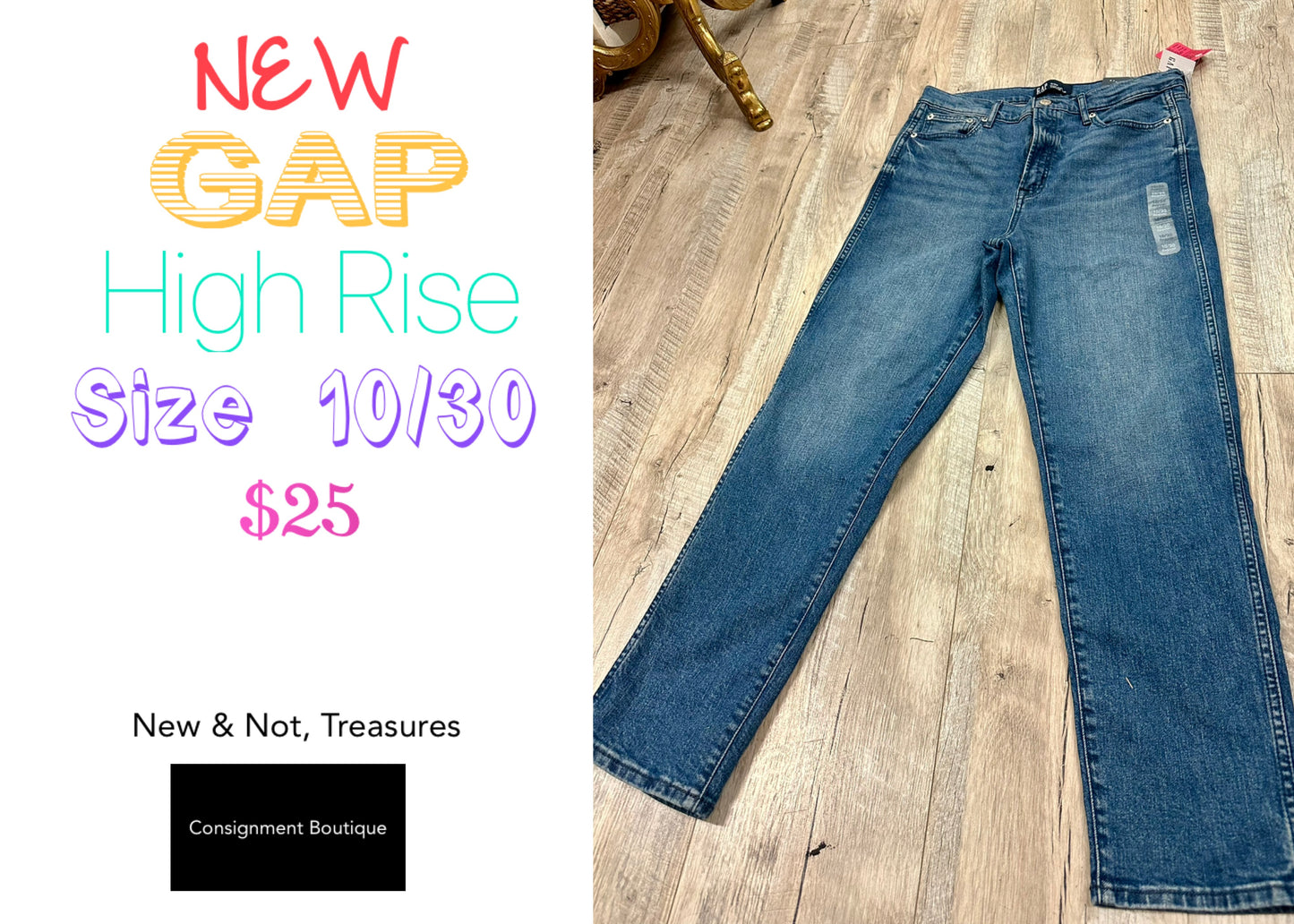 NWT Gap High Rise Vintage Slim Jeans Womens Size 10/ 30 Blue Denim