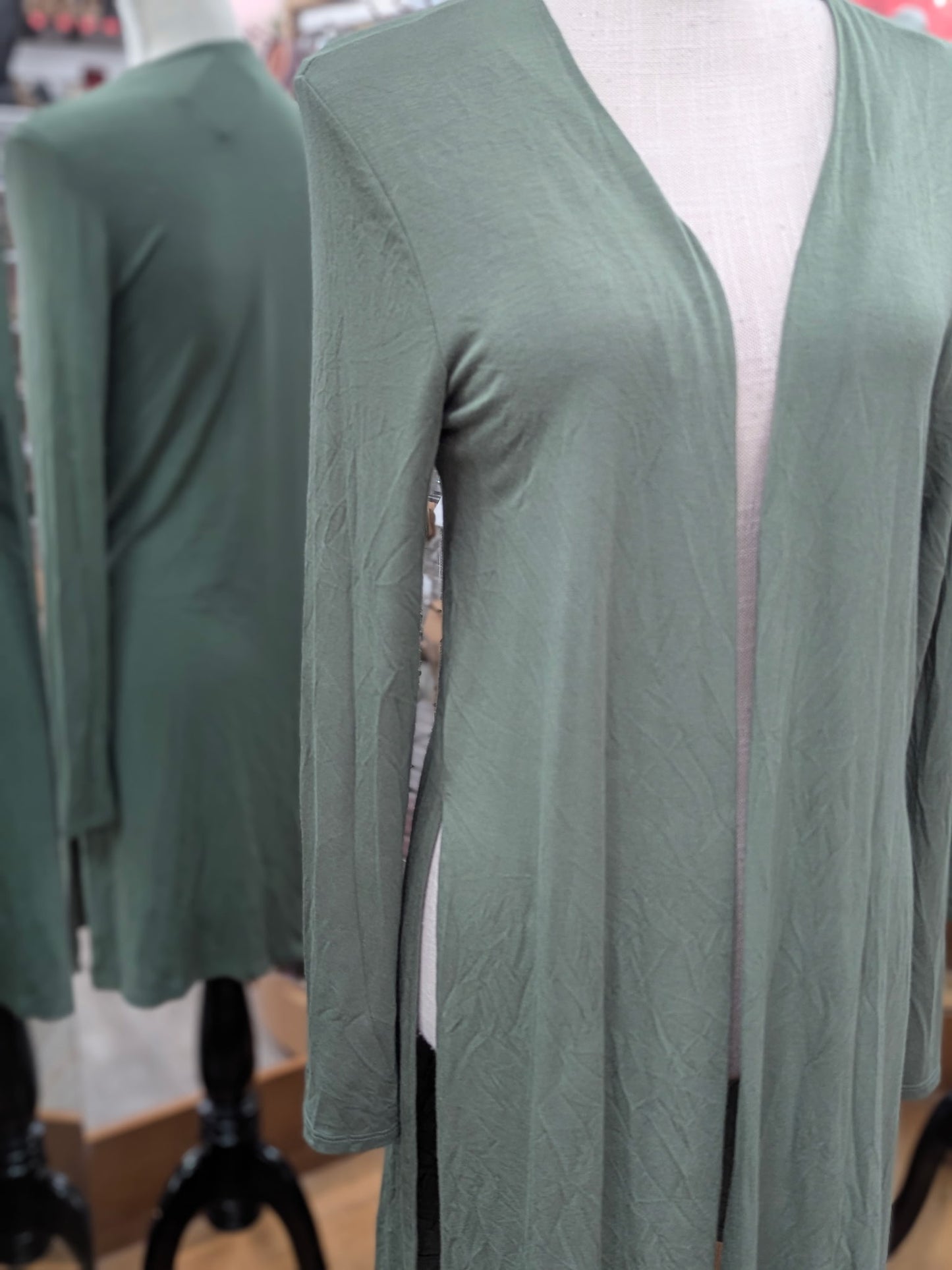 Sivana Soft Bamboo Luxe Open Front Cardigan Yoga Wrap Sage green SMALL
