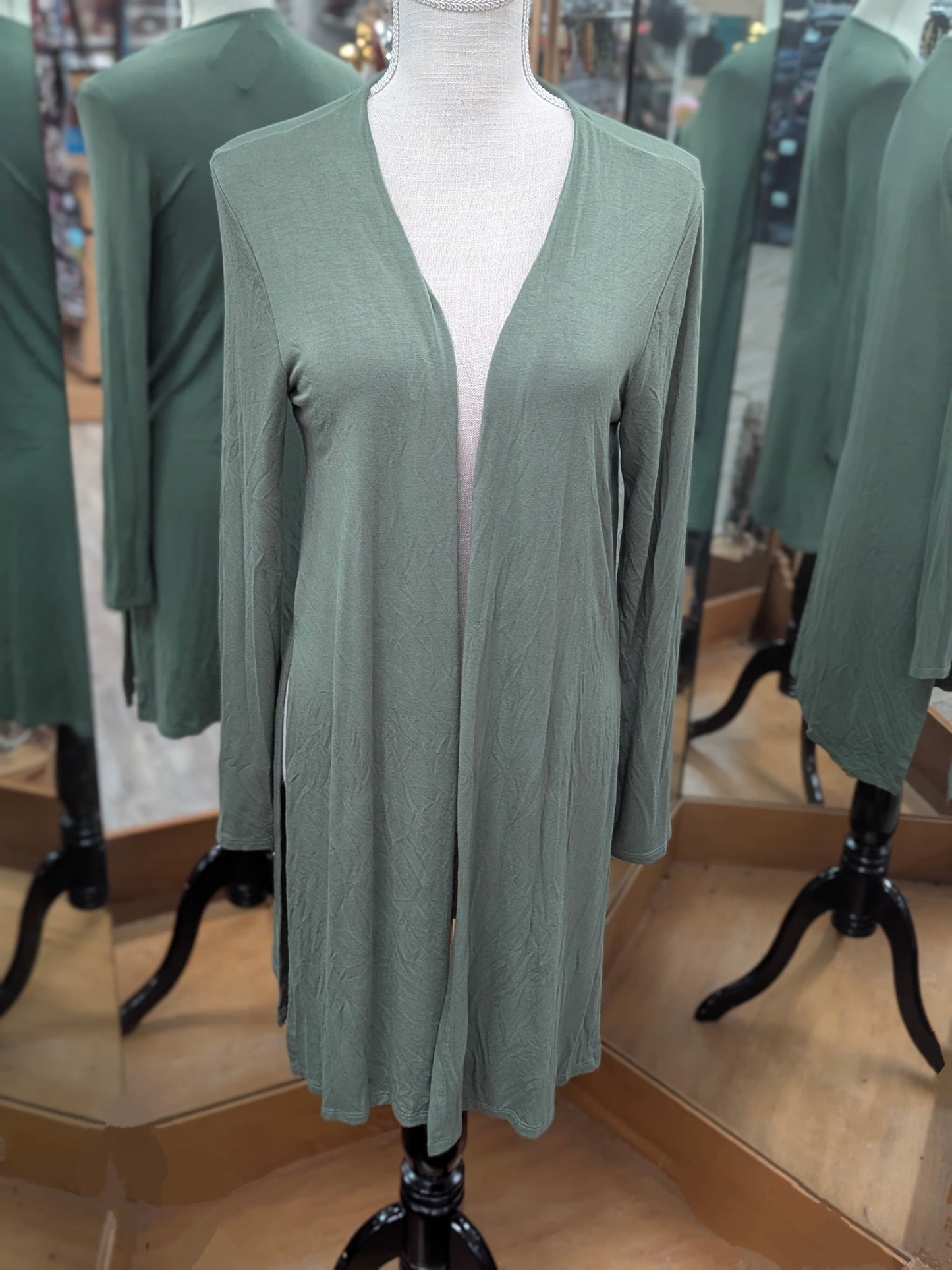 Sivana Soft Bamboo Luxe Open Front Cardigan Yoga Wrap Sage green SMALL