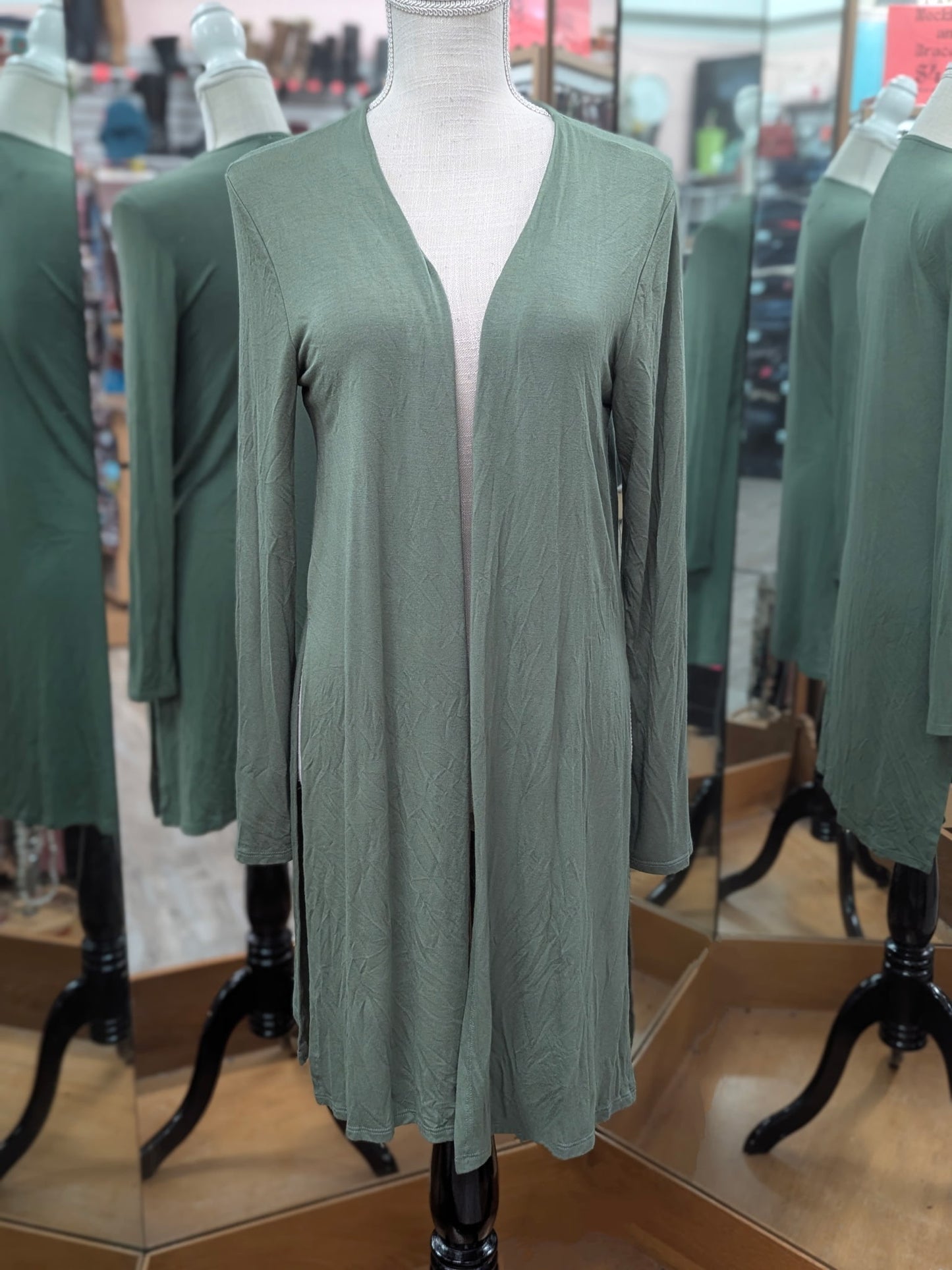Sivana Soft Bamboo Luxe Open Front Cardigan Yoga Wrap Sage green SMALL
