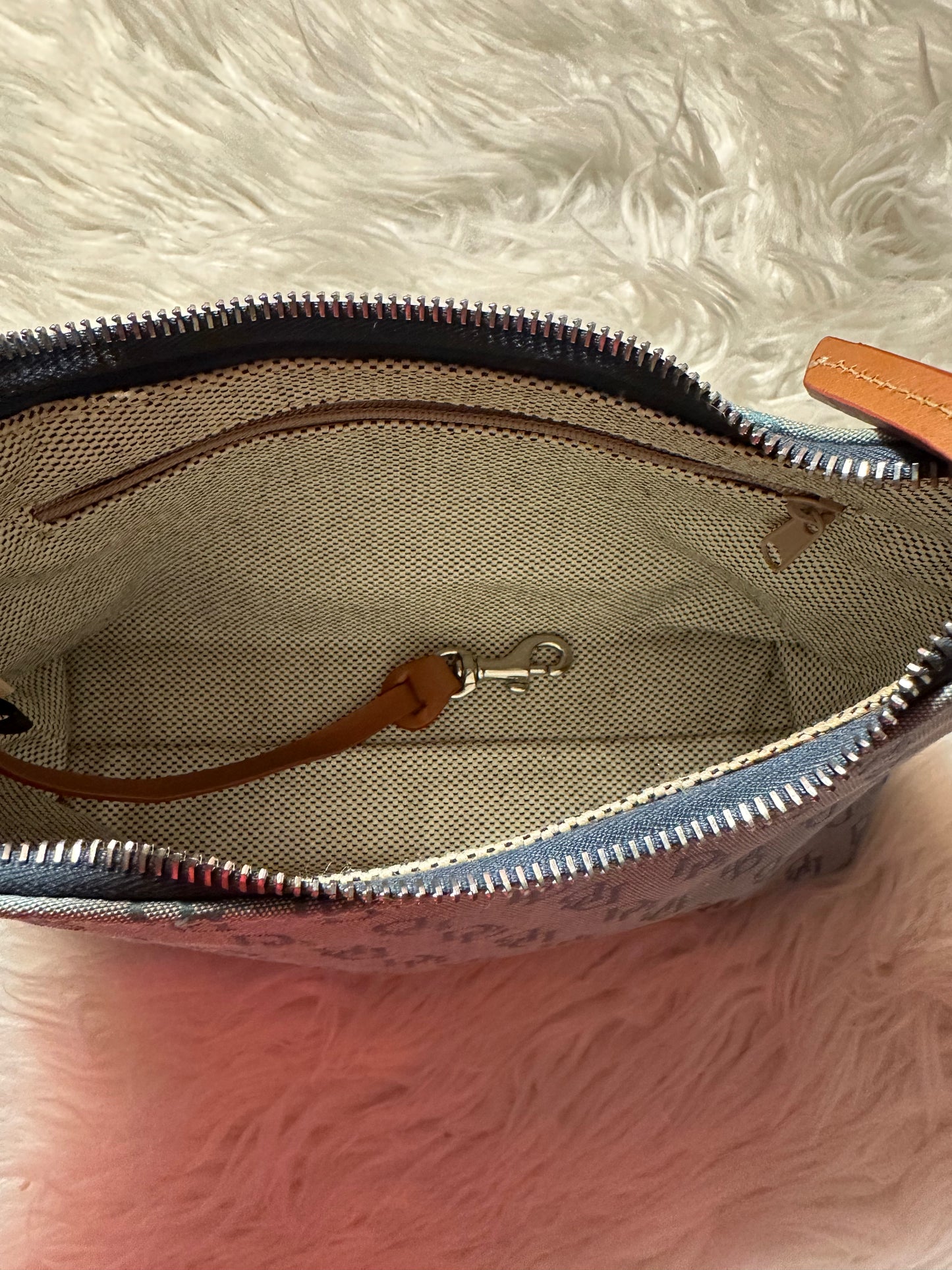 Vintage Dooney & Bourke Signature Canvas & Leather Mini Hobo Shoulder Bag Y2K