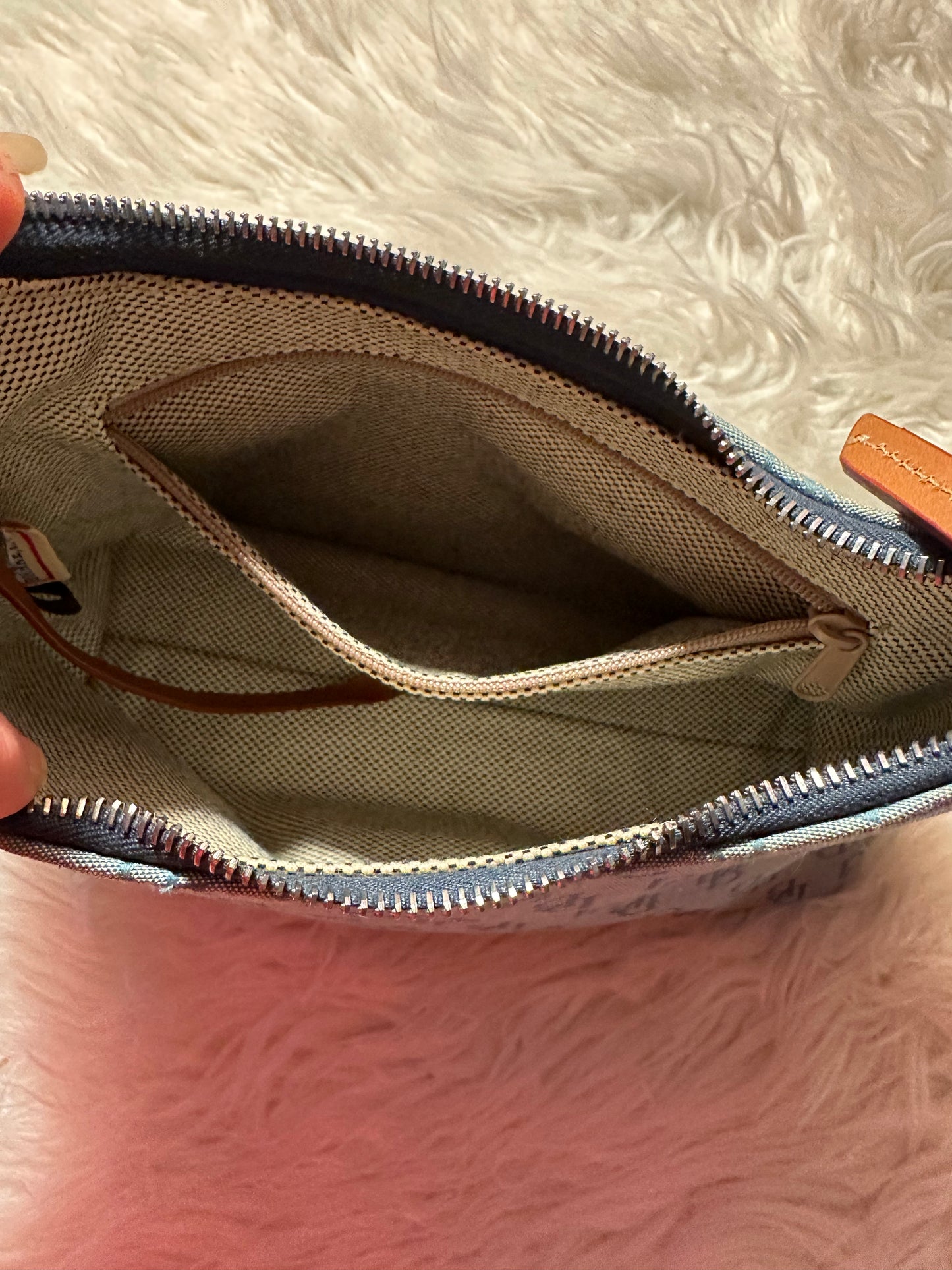 Vintage Dooney & Bourke Signature Canvas & Leather Mini Hobo Shoulder Bag Y2K