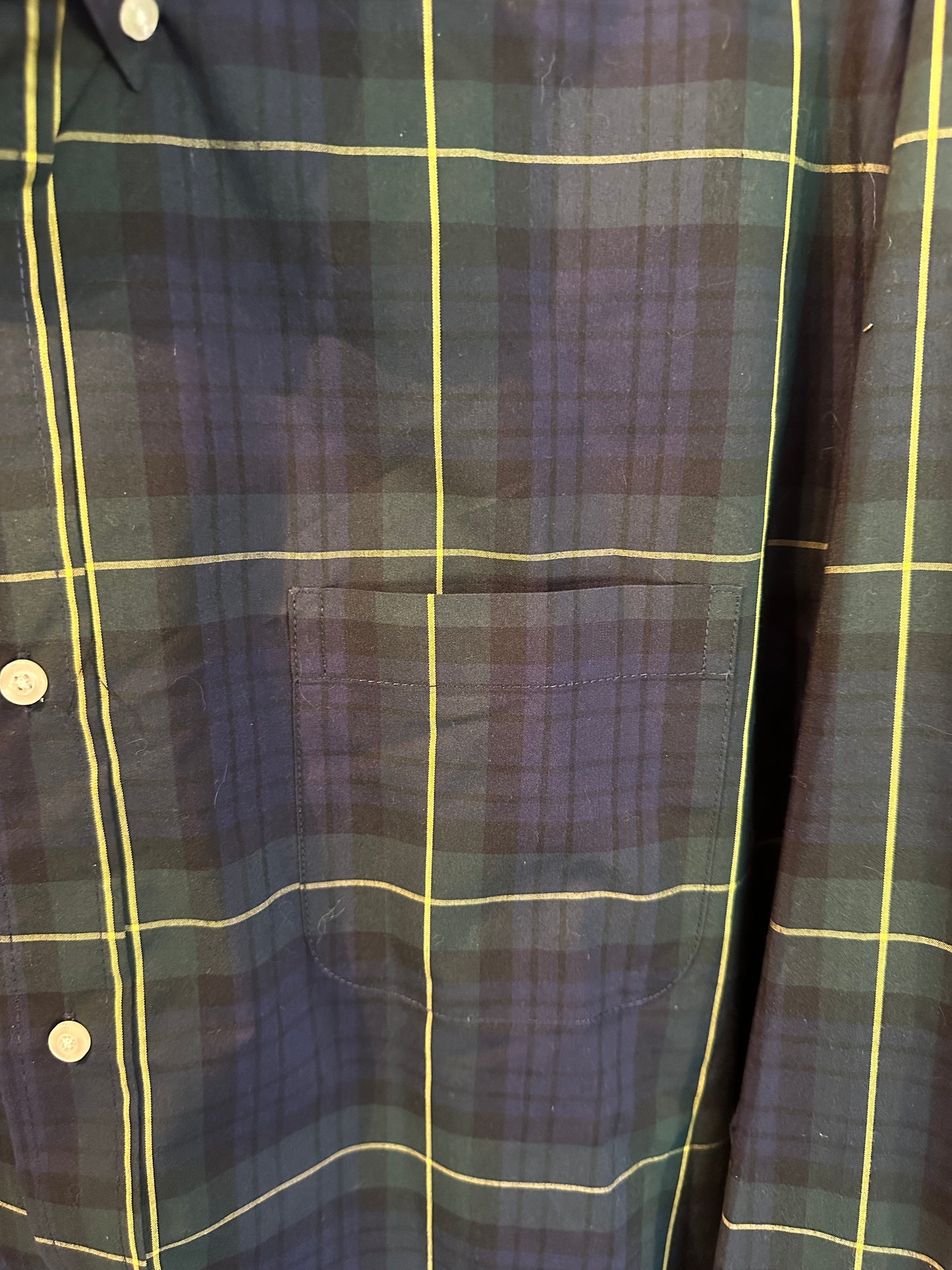Saddlebred Men's Long Sleeve Button Down Shirt Blue Green Plaid Collar Size 2X