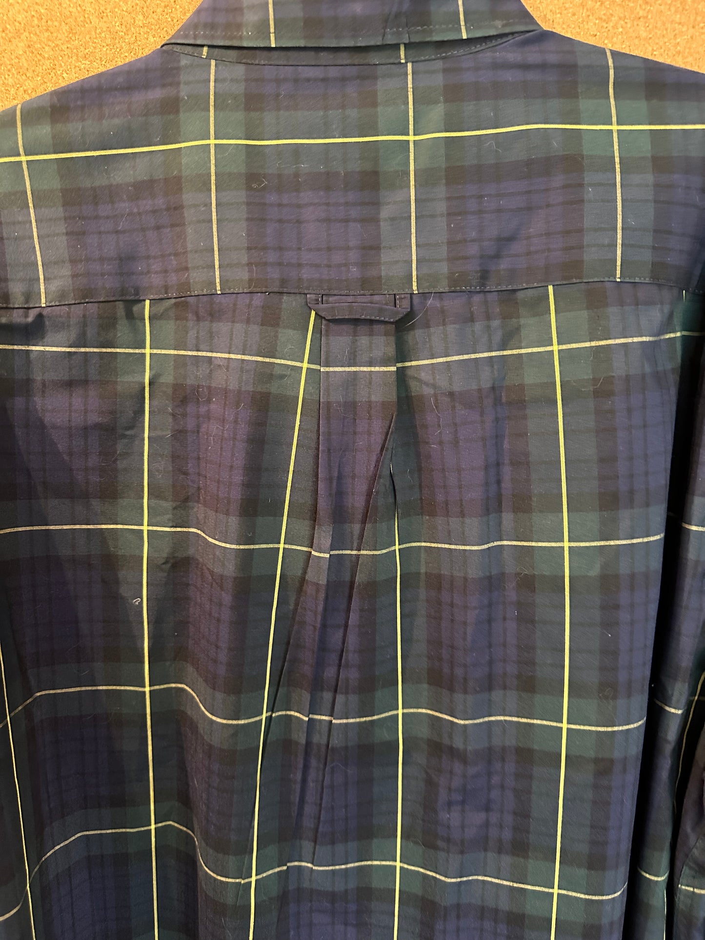 Saddlebred Men's Long Sleeve Button Down Shirt Blue Green Plaid Collar Size 2X