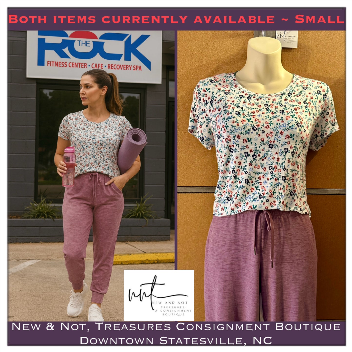 Old Navy Breathe ON Mauve Jogger Pants Women’s SMALL MID rise Drawstring Pockets