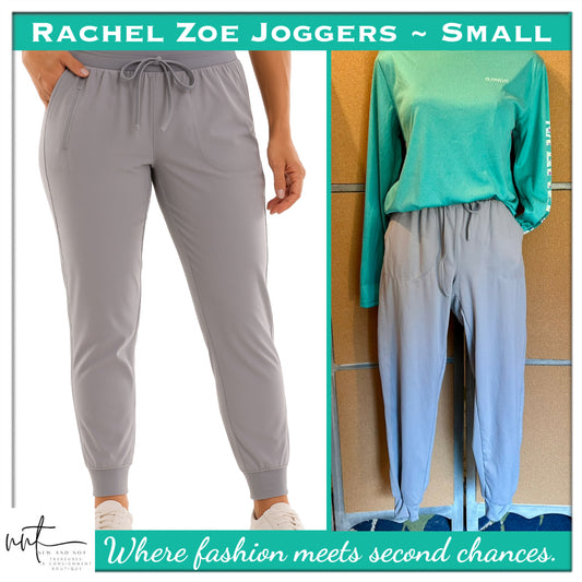 Rachel Zoe Relaxed Fit Versatile Wear Gray Stretch Drawstring Jogger Pant S NWOT
