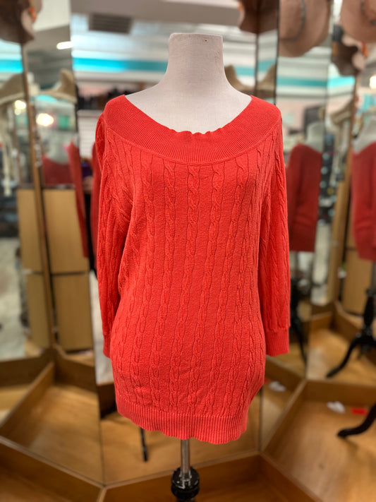 New York & Company Coral Cable Knit Sweater in M