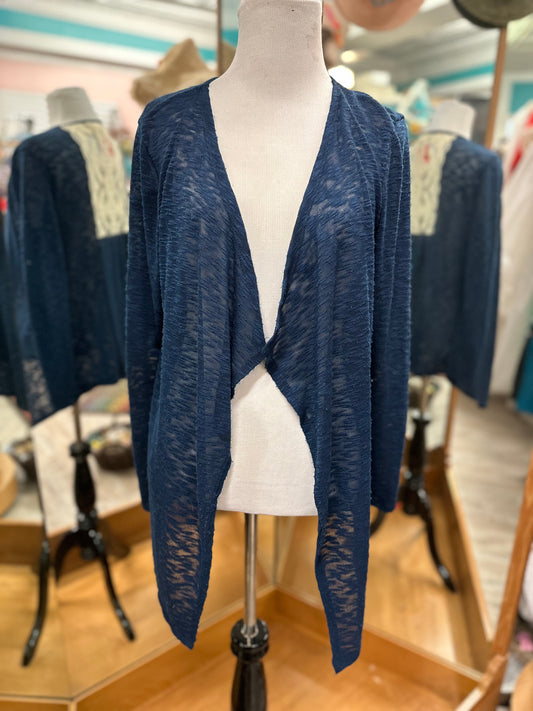 M Fasis Navy and Lace Cardigan in S