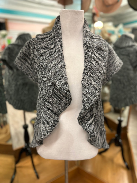 New Directions Tank Top Grey Striped Cardigan in M