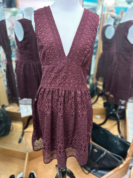 Abercrombie and Fitch Burgundy Lace Dress in 6