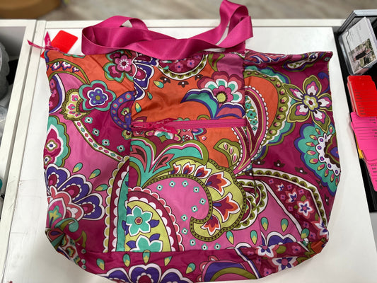 Vera Bradley Foldable Shopping Tote in Pink Paisley