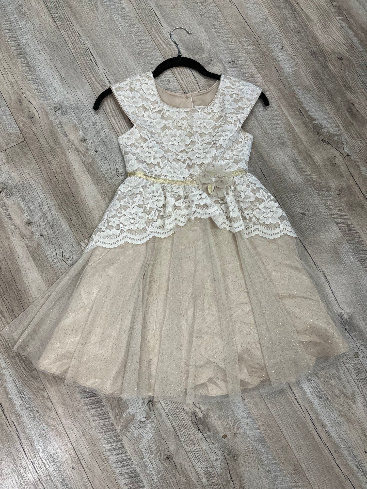 Jona Michelle Gold Lace Dress in 7