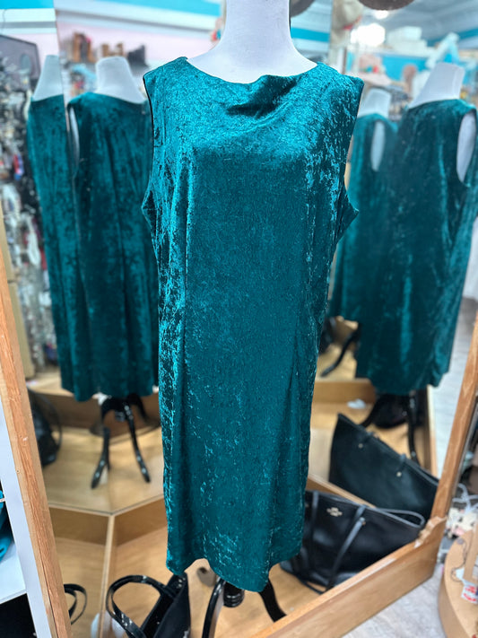 Crushed Velvet Green Tank Dress in L