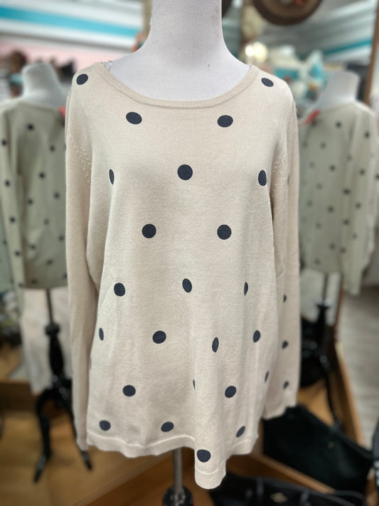 Absolutely Cream Polkadot Sweater in L