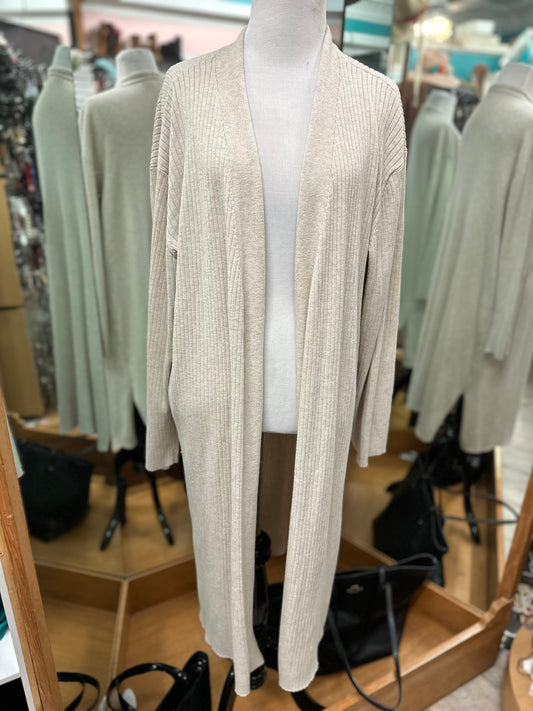 Terra & Sky Cream Ribbed Cardigan in 1X