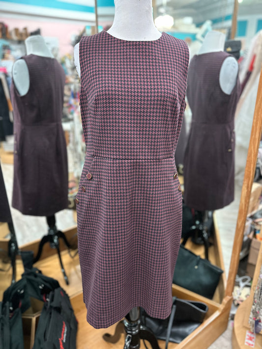 Talbots Burgundy Houndstooth Tank Dress in 8P