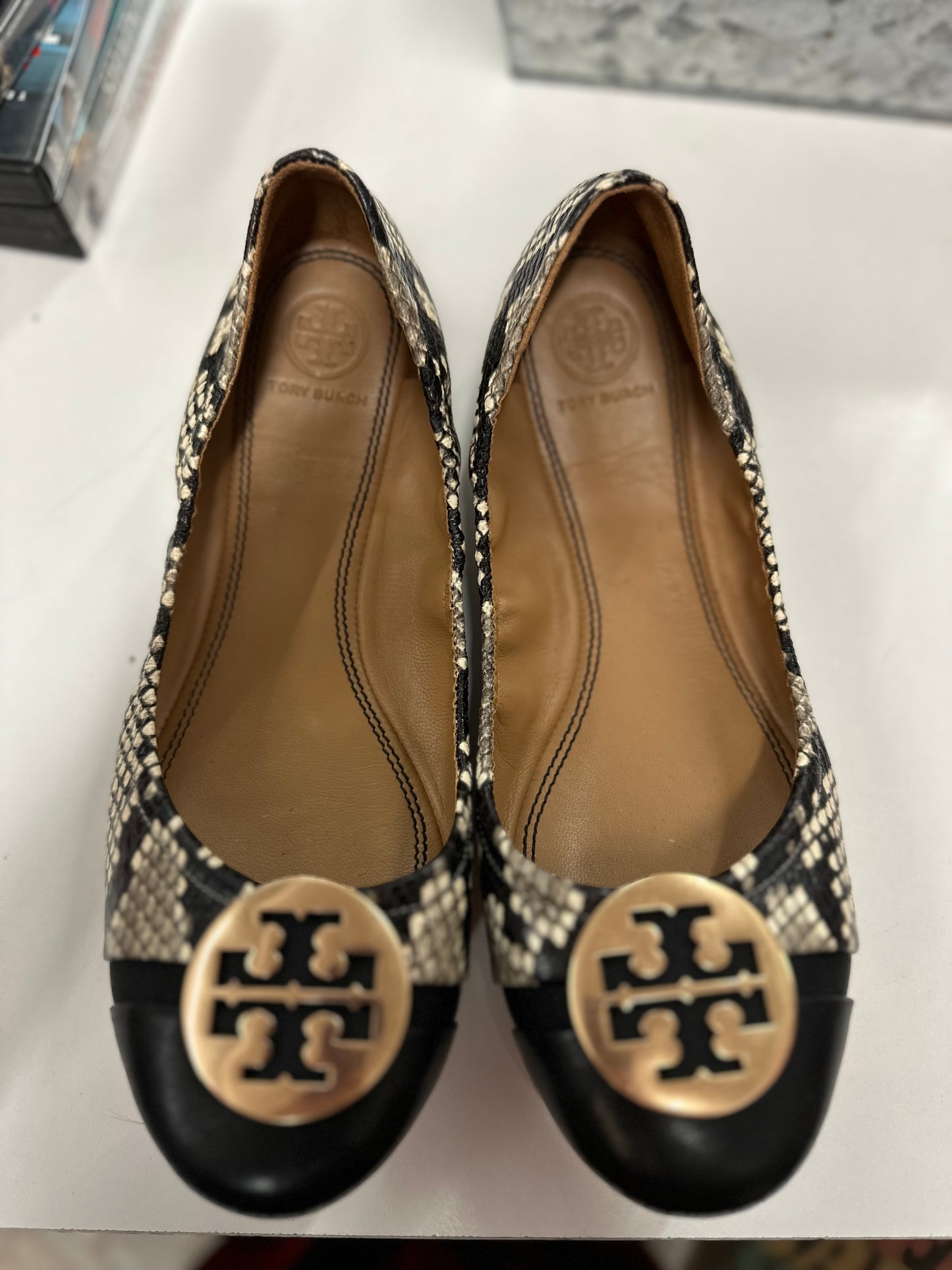 Women's Chelsea Snake-Print Cap Toe Ballet Flats