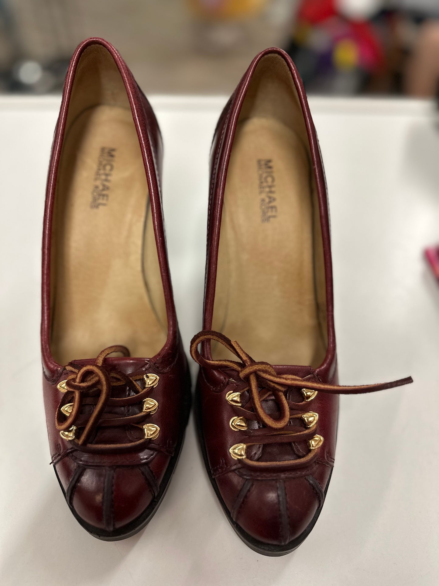 Michael Kors Burgundy Lace Up Heels in 8.5