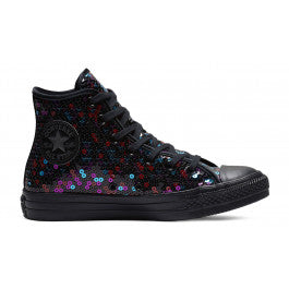 Converse Sequin Chuck Taylor Holiday High Tops in 8