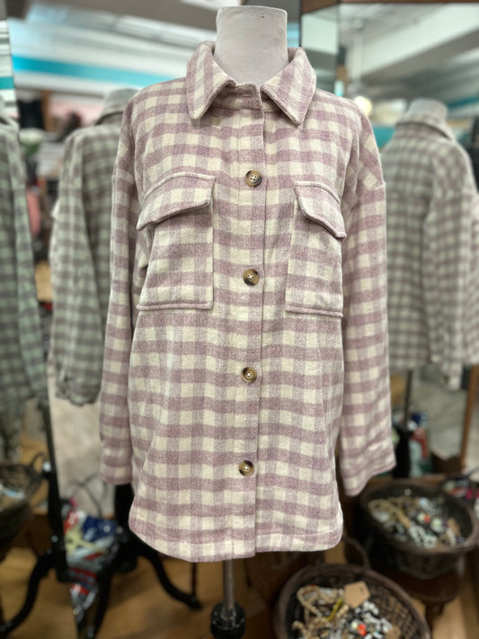 Moodie Purple Plaid Shacket in S