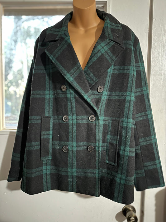 Old Navy Green Plaid Jacket in XL