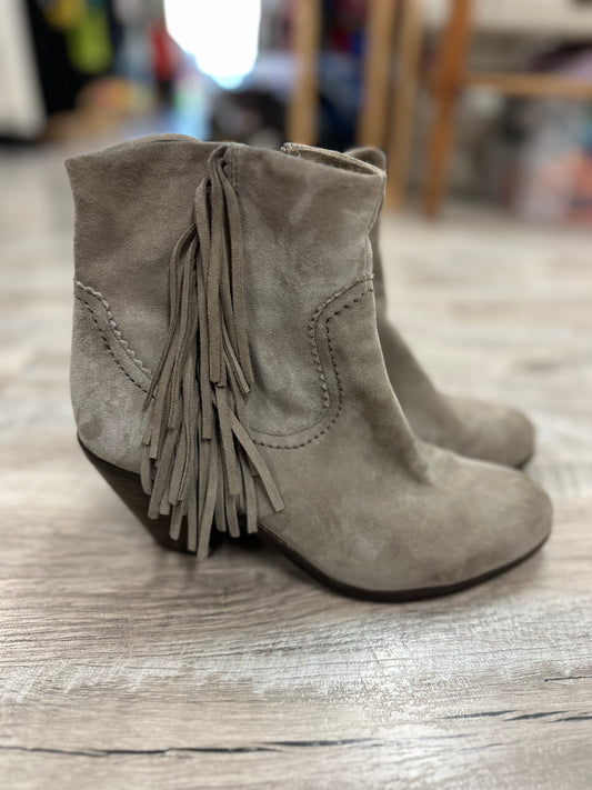 Sam Eddleman Brown Fringe Booties in 7