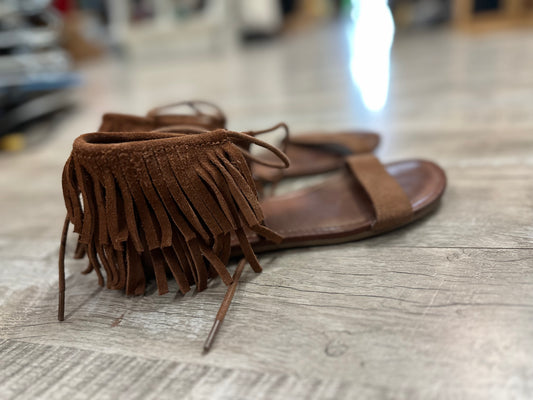 MIA Brown Fringe Sandals in 7.5