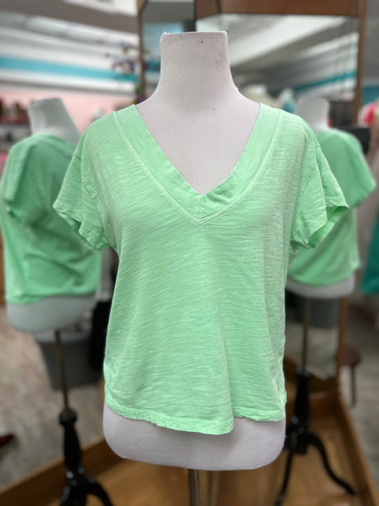 Pilcro Anthropologie Heather Green Short Sleeve in XS