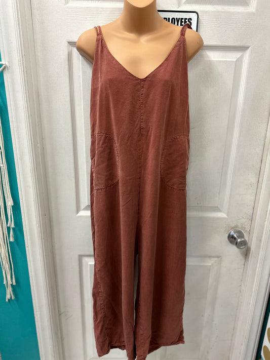 Free People Burnt Orange Tank Jumpsuit in S