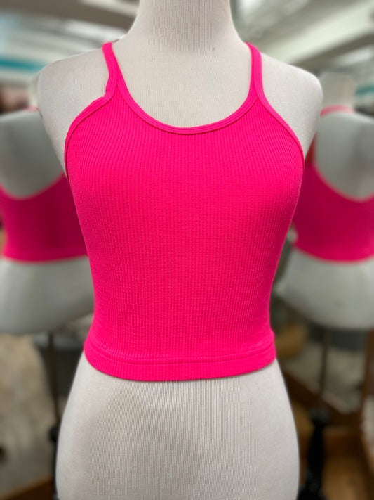 Free People Movement Pink Ribbed Crop Top in XS/S