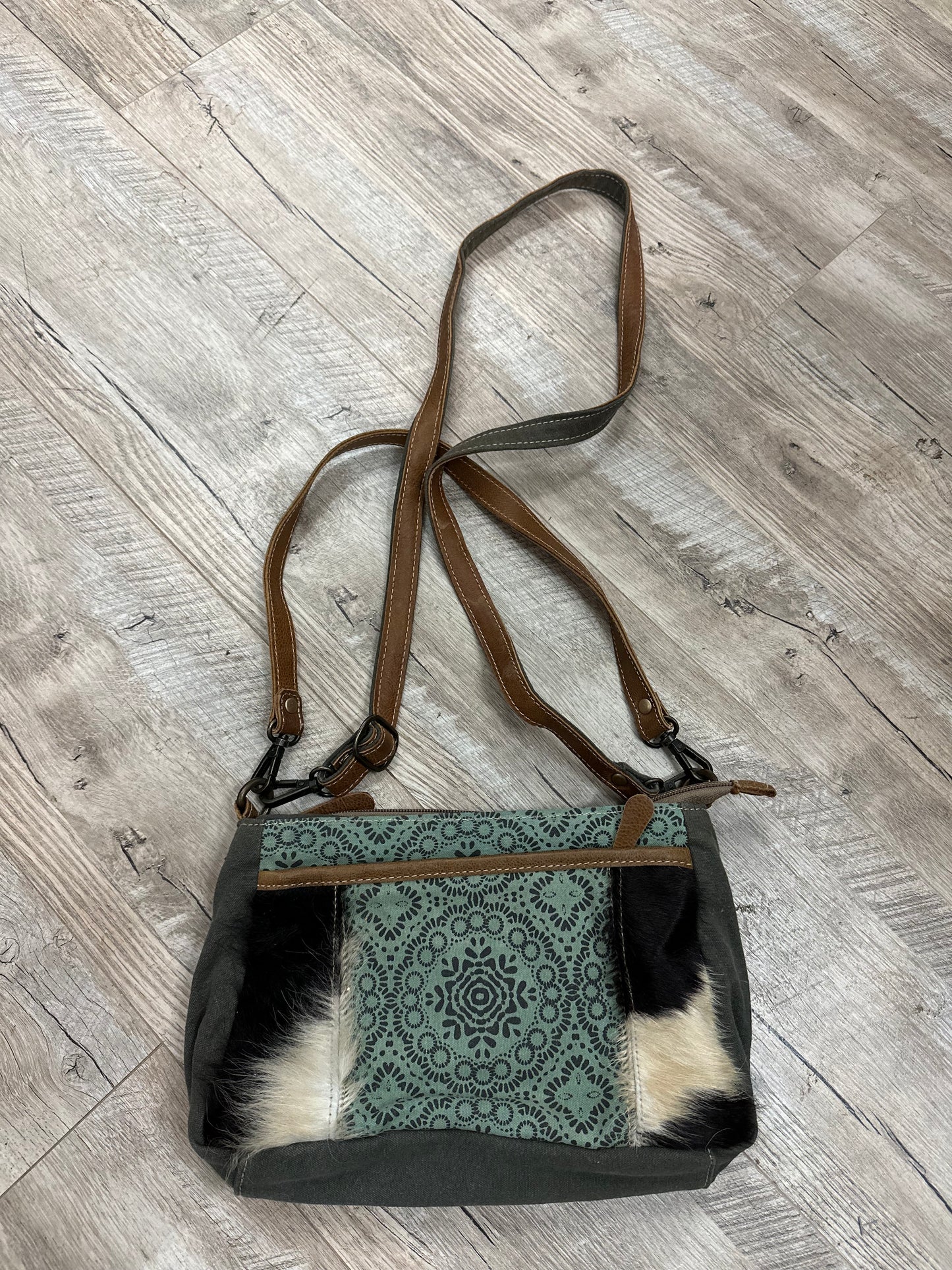 Myra Blue Cowhide Shoulder Bag