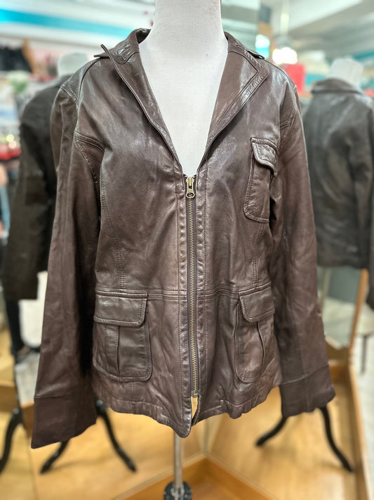 Gap Brown Leather Jacket in L