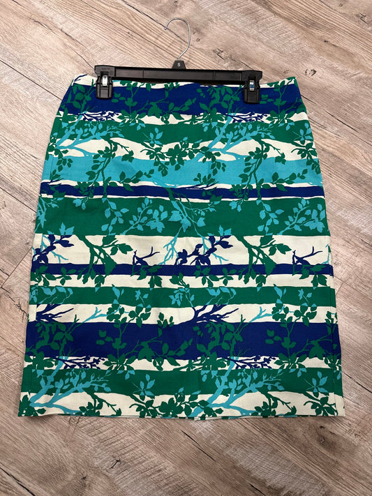 Talbots Green and Blue Striped Skirt in 10P