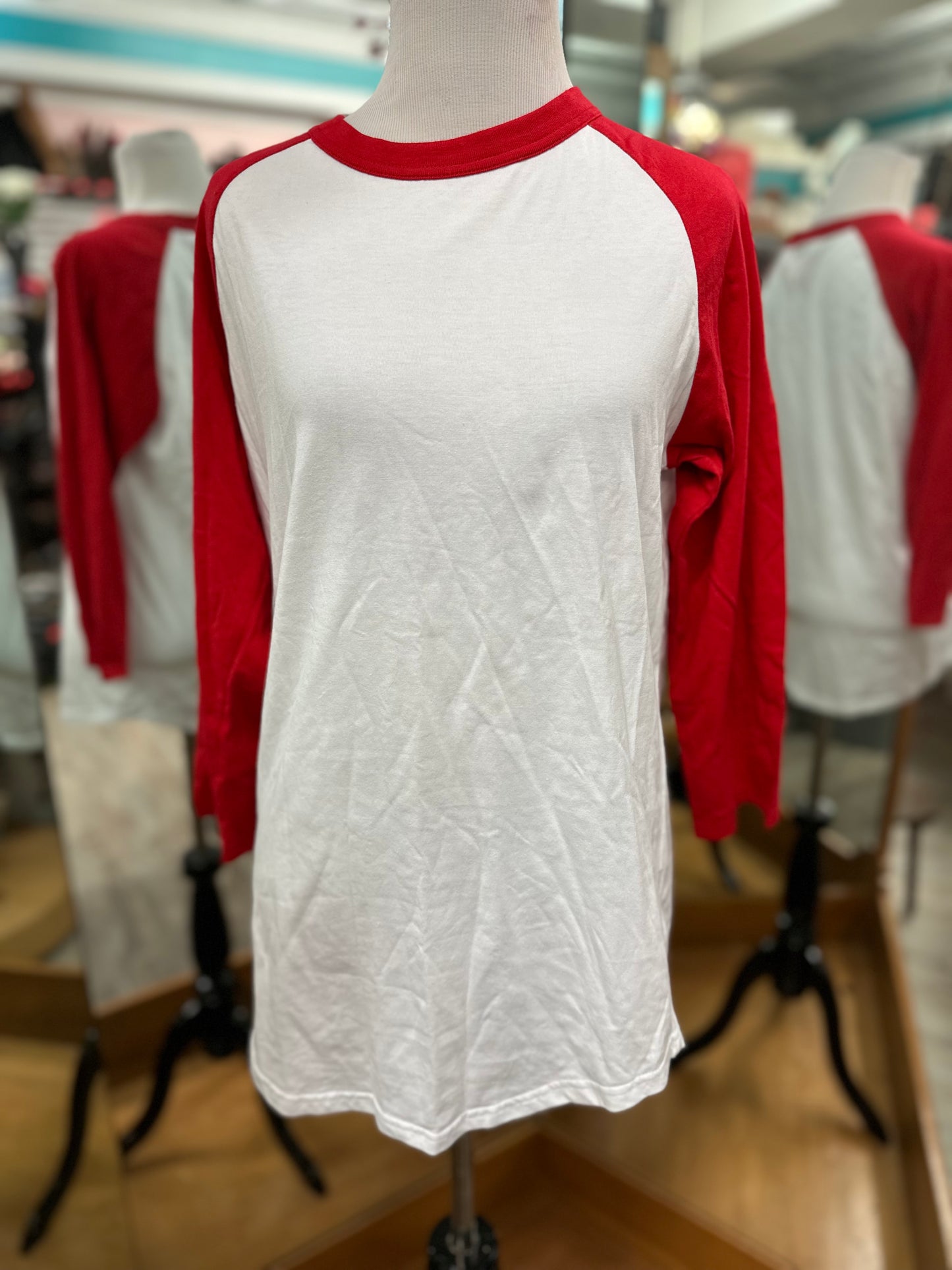 Joes Red and White Raglan in XS