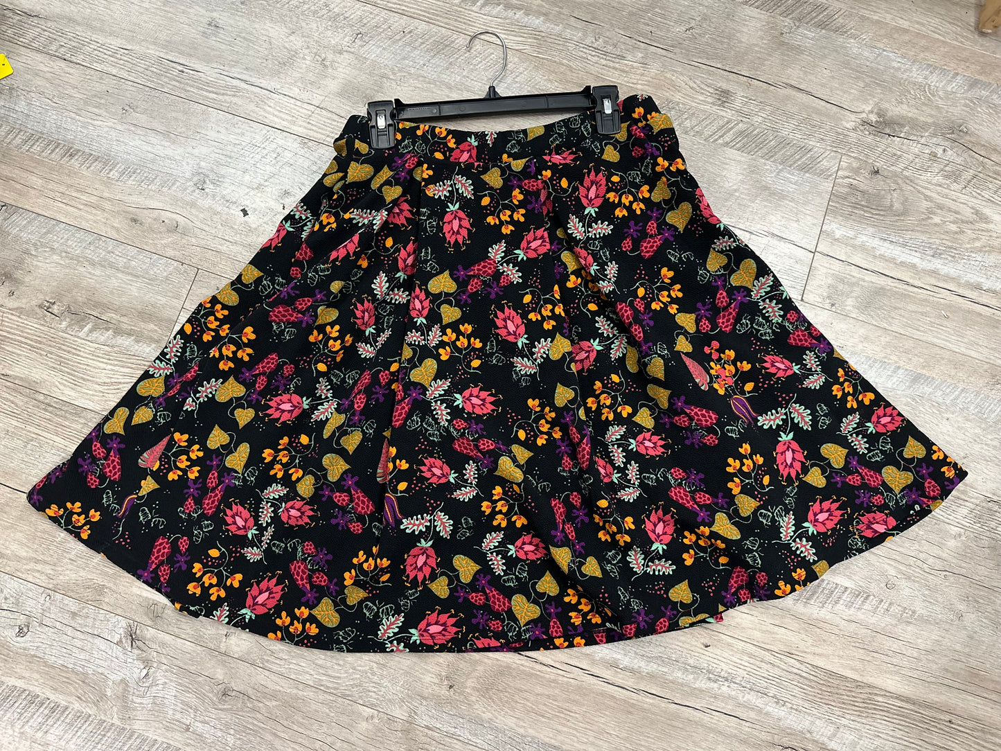 Lularoe Black Floral Skirt in M