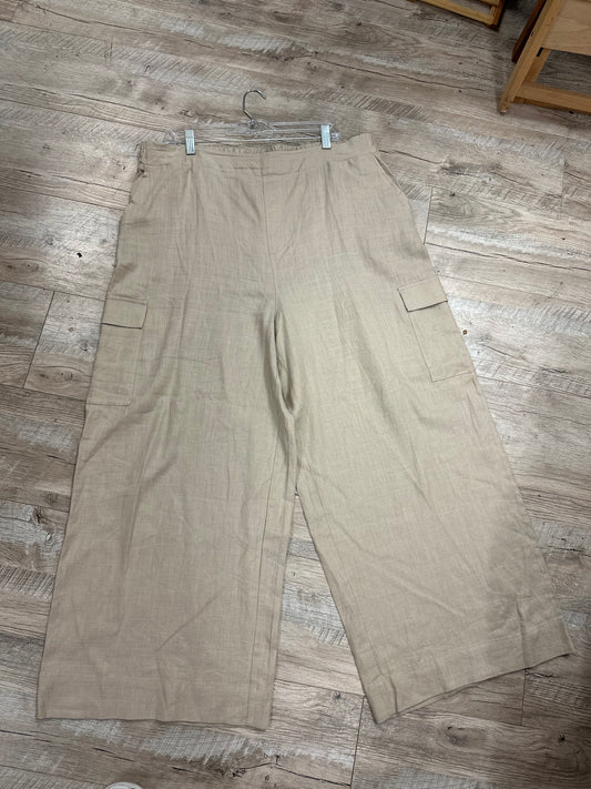 Jessica Simpson Khaki Linen Wide Leg Pants in XL