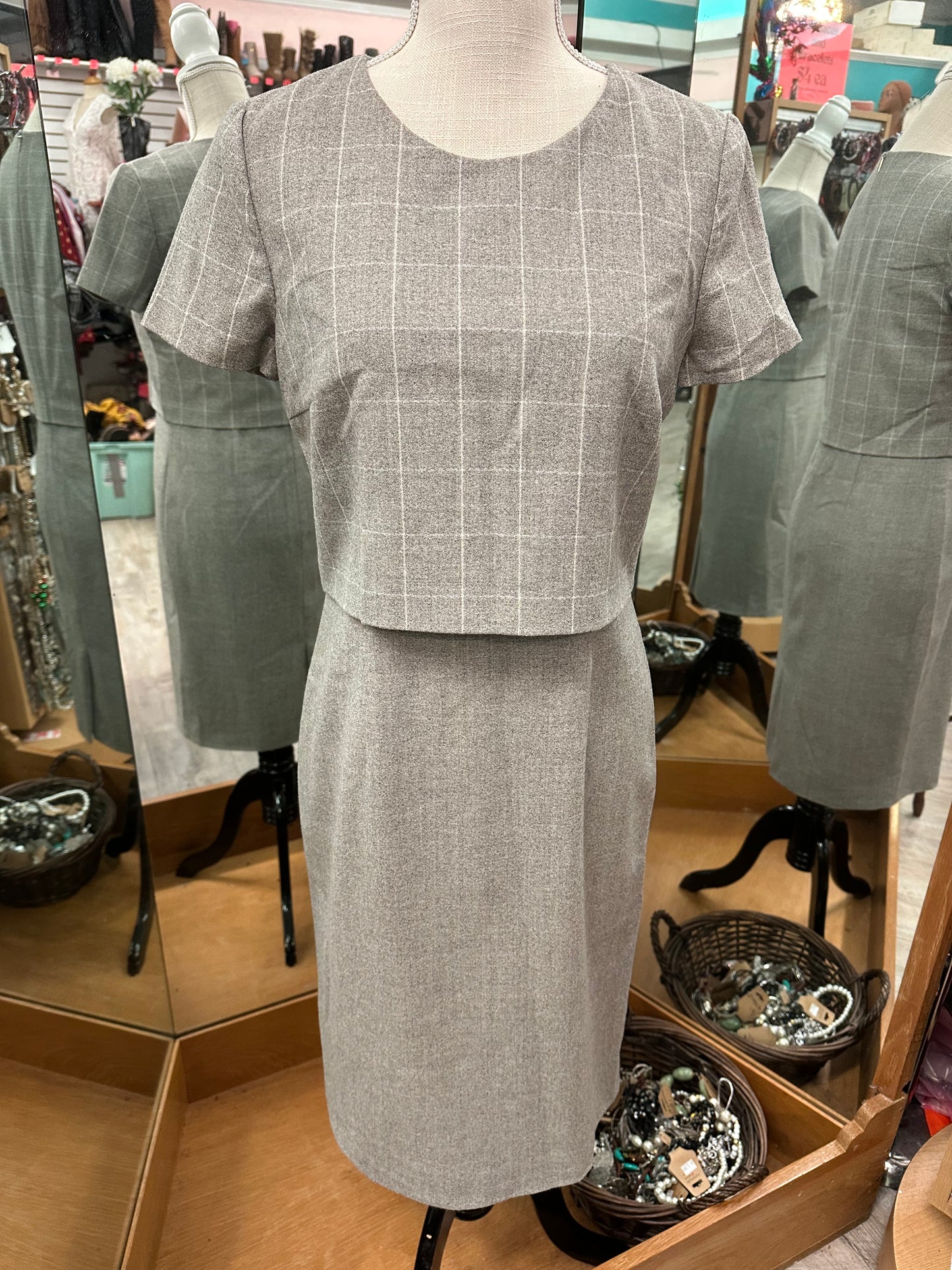 Hugo Boss Grey Plaid Decara Dress in 4