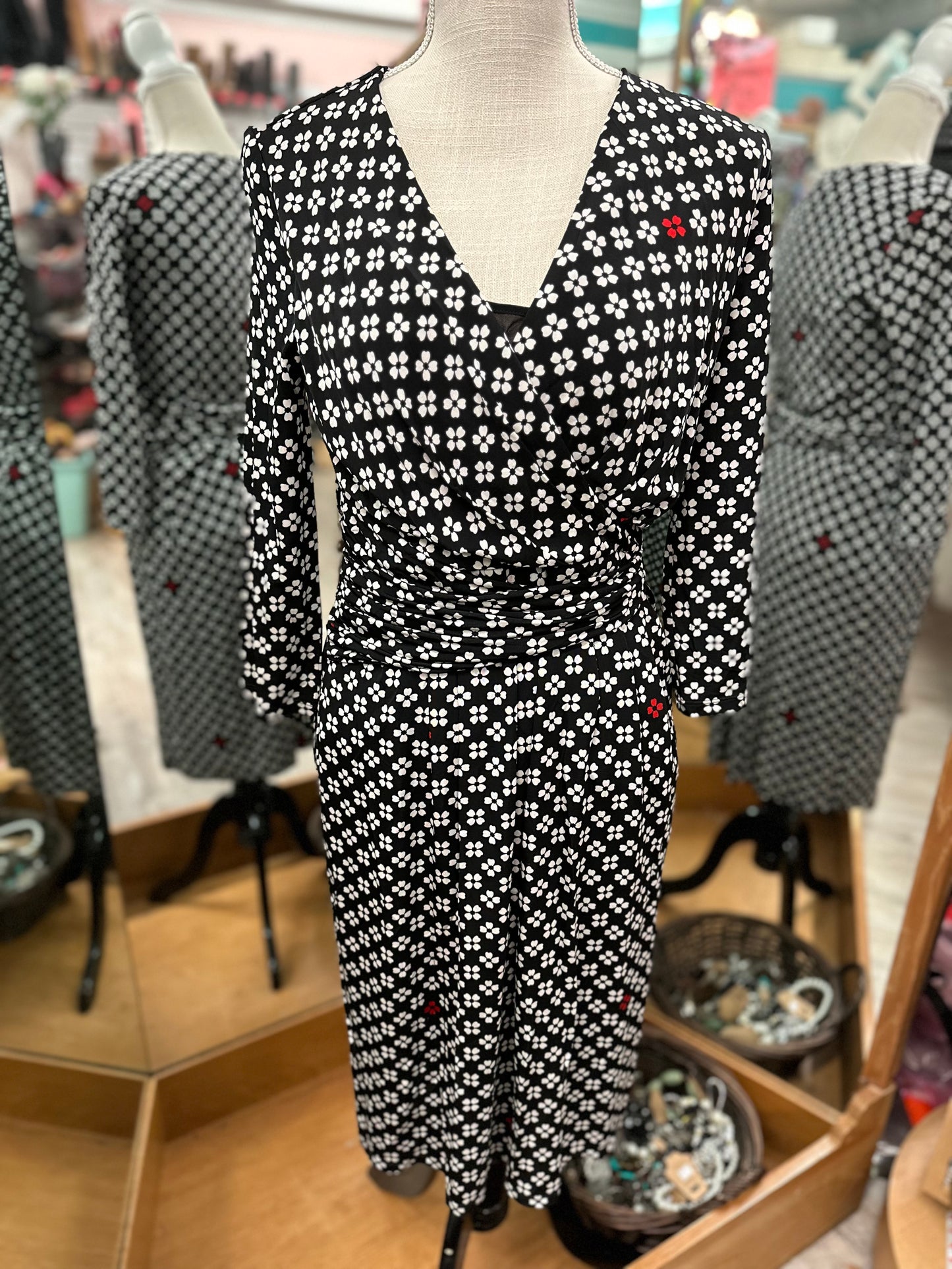 Max Mara Floral Patterned Long Sleeve Wrap Dress